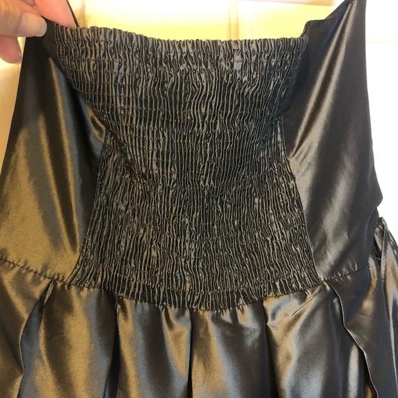 Zara Basic Strapless Metallic Gunmetal Bubble Mini Formal Dress Size Small - Picture 9 of 15